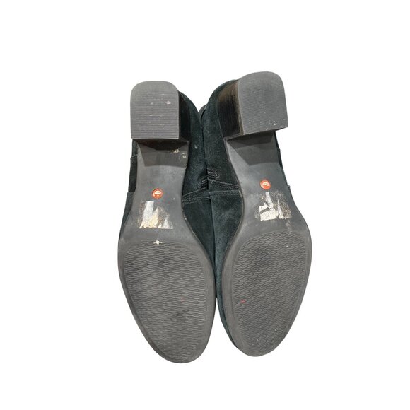 Clarks Black Suede Tall Boots With Textured Back Panel & 1.5" Heel - Picture 6 of 9